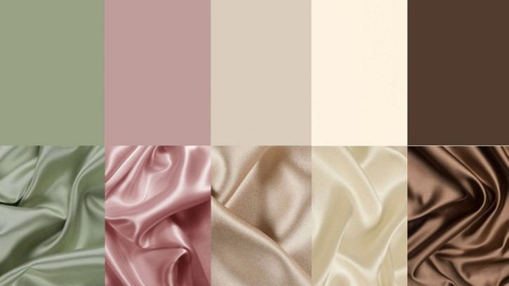 Wedding color palette — sage, dusty rose, taupe, ivory, espresso