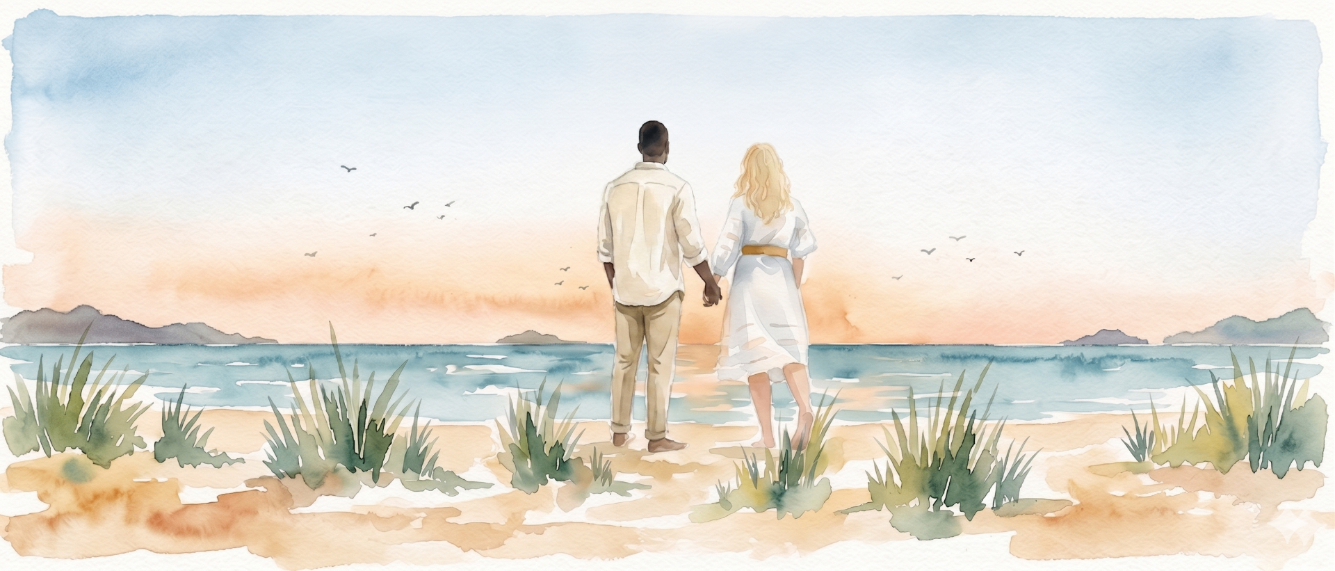 Anastasia and Jude — watercolor illustration